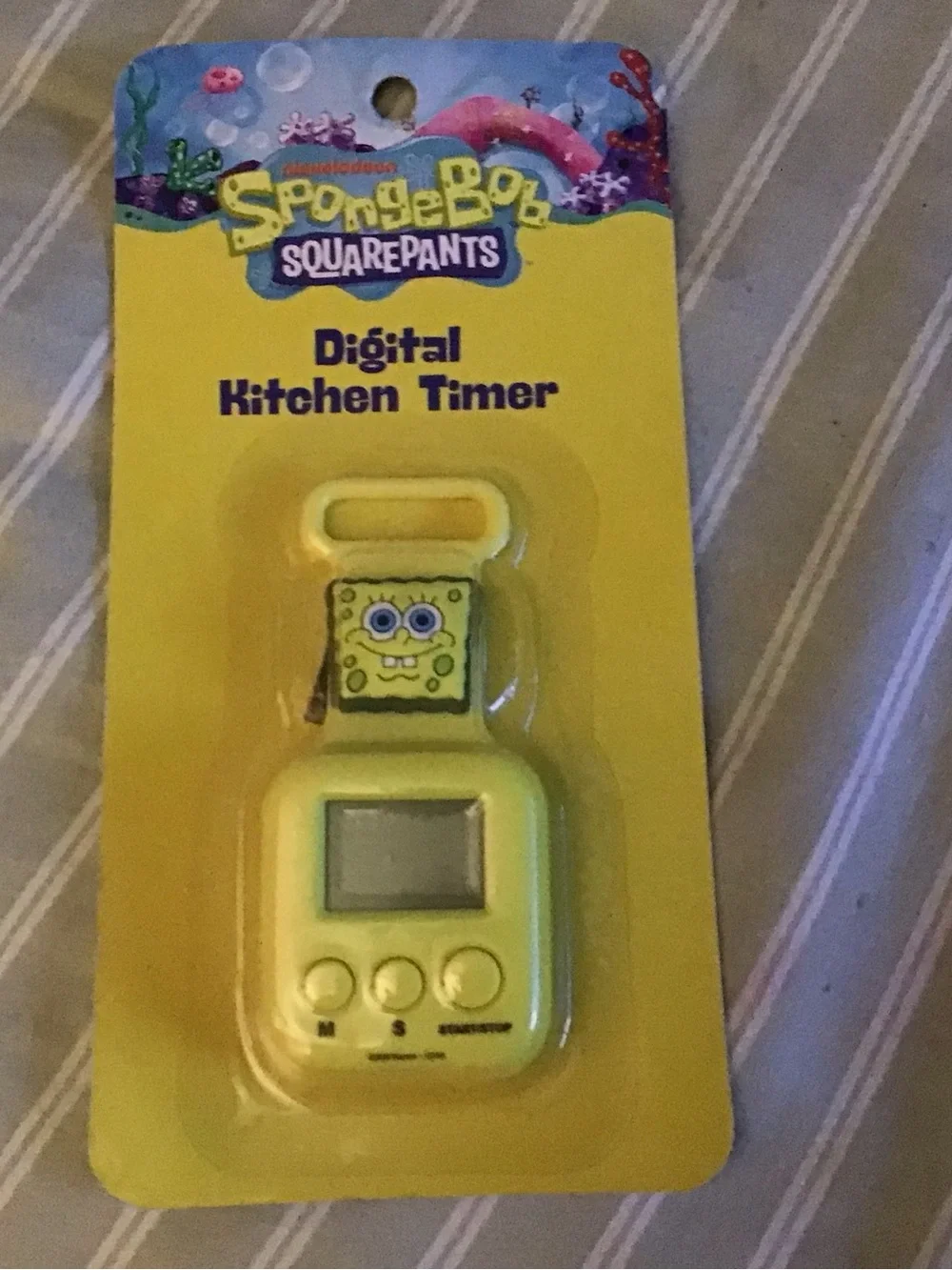 SpongeBob Squarepants Packaged Digital Kitchen Timer - Yellow & White